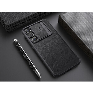 کیف محافظ سامسونگ اس 23 اف ای نیلکین Nillkin Samsung Galaxy S23 FE Qin Pro leather case
