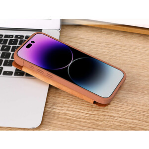 کیف کویین آیفون 15 پرو مکس نیلکین Nillkin Apple iPhone 15 Pro max Qin Pro leather case