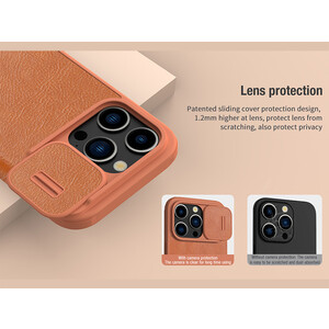 خرید کیف کویین آیفون 15 پرو مکس نیلکین Nillkin Apple iPhone 15 Pro max Qin Pro leather case
