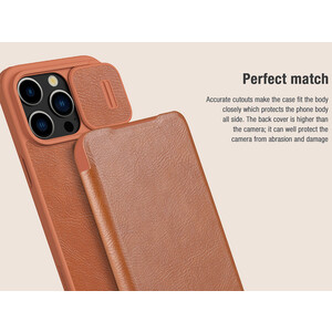 بهترین کیف کویین آیفون 15 پرو مکس نیلکین Nillkin Apple iPhone 15 Pro max Qin Pro leather case
