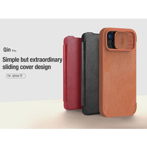 قیمت کیف کویین آیفون 15 نیلکین Nillkin Apple iPhone 15 Qin Pro leather case