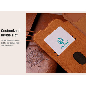 خرید کیف کویین آیفون 15 نیلکین Nillkin Apple iPhone 15 Qin Pro leather case