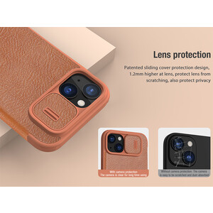 قیمت کیف محافظ آیفون 15 پلاس نیلکین Nillkin Apple iPhone 15 plus Qin Pro leather case