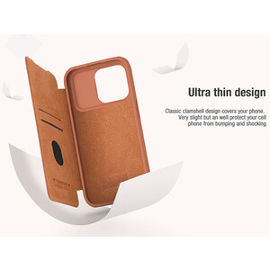 فروش کیف کویین آیفون 15 پرو نیلکین Nillkin Apple iPhone 15 Pro Qin Pro leather case