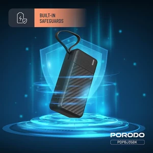 پاور بانک 30000 پورودو Porodo مدل PDPBJ35BK با کابل و چراغ قوه