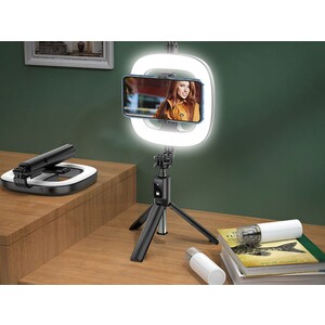 رینگ‌لایت سه‌پایه‌دار موبایل هوکو Hoco Fill Light Live Broadcast Holder LV03