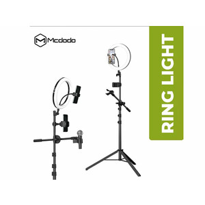 تری پاد و رینگ لایت عکاسی مک دودو مدل Mcdodo Selfie Ring Light With Tripod Stand Live Tb-7980