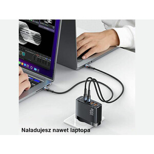 آداپتور فست 100 وات یوسامز  Usams US-CC145 T44 100W 4 ports gan fast 2a+2c charger (EU)