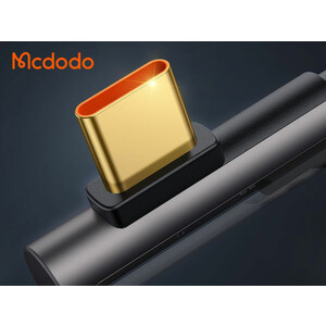 خرید کابل داده و شارژ 100 وات 1.8 متری مک دودو MCDODO CA-3381 1.8m 90 Degree USB-A to Type-C 6A Super Charge Transparent Data Cable - Black