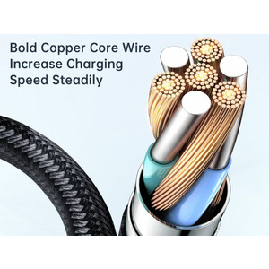 MCDODO CA-3381 1.8m 90 Degree USB-A to Type-C 6A Super Charge Transparent Data Cable - Black