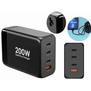 پاور هاب 200 وات پاورولوژی Powerology 200W Total Output GaN Charging Terminal PW3PD1Q-BK