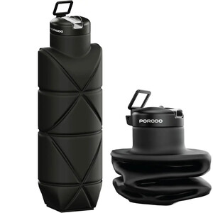 بطری آب سیلیکونی تاشو پورودو Porodo مدل PDLJ1026BK ظرفیت 700 میل