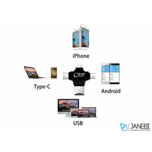 او تی جی کارتخوان کوتتسی Coteetci iUSB 4 In 1 Card Reader
