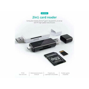خرید اوتی جی کارتخوان تایپ سی و یو اس بی کوتتسی Coteetci two-in-one card reader 83006