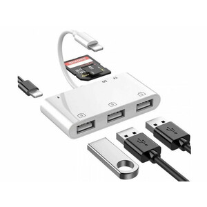 مبدل او تی جی و کارت خوان لایتنینگ کوتتسی Coteetci lightning card reader 6in1 33008
