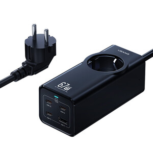 چند راهی برق یک سوکت، 3 تایپ سی و 1 یو اس بی فست شارژ 67 وات یوسامز CC225