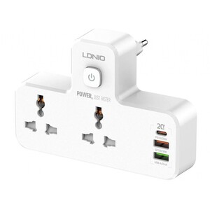 چند راهی 2 سوکت و 2 یو‌اس‌بی و یک تایپ‌سی الدنیو Ldnio Power Strip SC2311