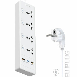 چند راهی برق هیسکا HISKA مدل CH-5518 با 5 سوکت و 3 پورت