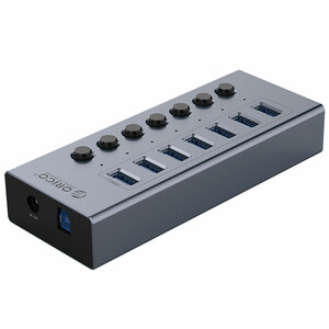 قیمت هاب 7 پورت یو اس بی فلزی اوریکو ORICO-BT2U3-7AB Multi-port Hub With Individual Switches