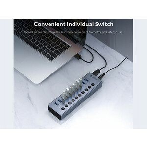 هاب 7 پورت یو اس بی فلزی اوریکو ORICO-BT2U3-7AB Multi-port Hub With Individual Switches