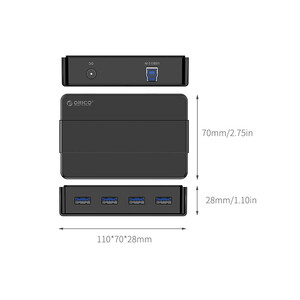 سرعت هاب 4 پورت اوریکو ORICO H4928-U3 4 Port USB3.0 HUB