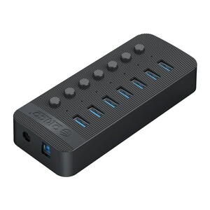 هاب یو اس بی 7 پورت همراه آداپتور اوریکو Orico CT2U3-7AB Multi-Port Hub With Individual Switches