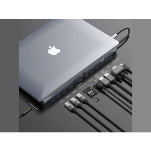 هاب آداپتور تایپ سی چند کاره بیسوس Baseus Enjoyment Type-C 11in1 Hub Adapter دارای 11 خروجی