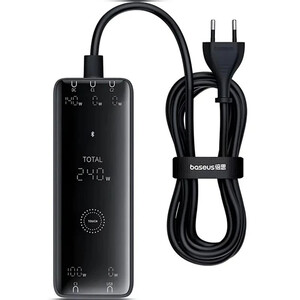 شارژر رومیزی فست تایپ سی، یو اس بی و دی سی 240 وات بیسوس CCGAN240CE