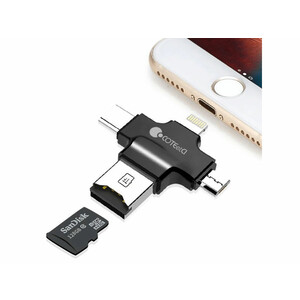 فلش مموری و کارت خوان چند سر کوتتسی Coteetci 4IN1 CARD READER (TF) CS5125-BK