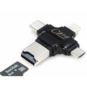 فلش مموری و کارت خوان چند سر کوتتسی Coteetci 4IN1 CARD READER (TF) CS5125-BK