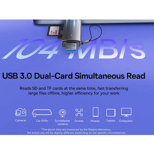 رم ریدر بیسوس Baseus WKQX060013 USB-A to SD/TF