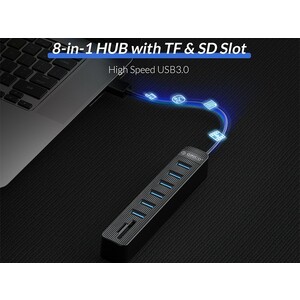 هاب 6 پورت و رم ریدر اوریکو ORICOT TWU3-6AST 6-Port USB3.0 HUB with Card Reader