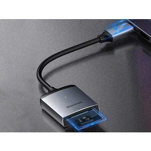هاب آداپتور تایپ سی به کارتخوان بیسوس مدل BASEUS Enjoy Series Type-C to SD/TF Card Reader Hub Adapter دارای دو ورودی کارت اس دی و میکرو اس دی