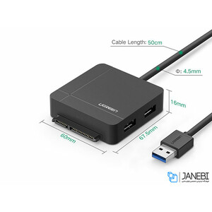 هاب یواس بی و کارتخوان یوگرین Ugreen USB3 To Sata3 Adaptor With Card Reader