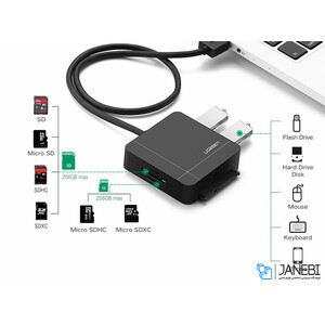 هاب یواس بی و کارتخوان یوگرین Ugreen USB3 To Sata3 Adaptor With Card Reader