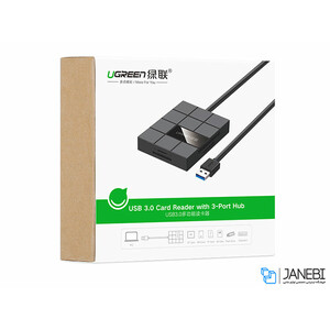 هاب یواس بی و کارتخوان یوگرین Ugreen USB3 To 3 Port USB3 Hub With Card Reader