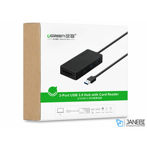 هاب یواس بی و کارتخوان یوگرین Ugreen 3-Ports USB 3.0 Hub With Card Reader