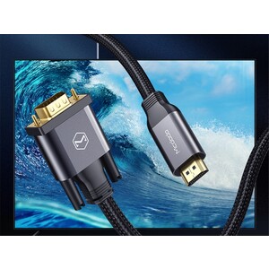 مبدل اچ دی ام آی به وی جی ای 2 متری مک دودو Mcdodo HDMI to VGA Convertor Cable 2M CA-777 قابلیت نمایش تصاویر با کیفیت بالا