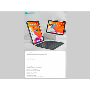 کیبورد کیس آیپد کوتسی Magnet Keyboard for Ipad 10.9/11 64008