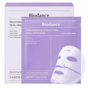 ماسک صورت بایودنس Biodance مدل Caviar PDRN Real Deep بسته 4 عددی