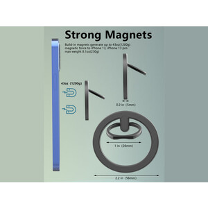 حلقه نگهدارنده مغناطیسی گوشی موبایل آها استایل AhaStyle YW-56A Magnetic phone ring holder stand compatible for iPhone 13 12