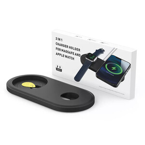 پایه سیلیکونی شارژر آها استایل مناسب برای اپل واچ و گوشی AhaStyle 2-in-1 PT135 Silicone stand Matched for MagSafe and iWatch