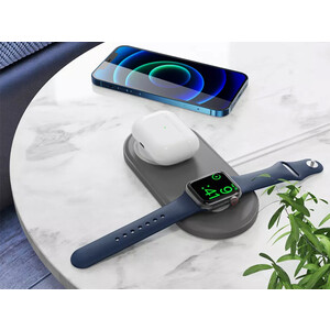 پایه سیلیکونی شارژر آها استایل مناسب برای اپل واچ و گوشی AhaStyle 2-in-1 PT135 Silicone stand Matched for MagSafe and iWatch