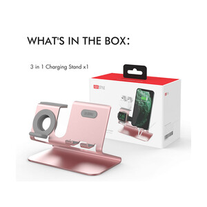 پایه استند شارژ آها استایل AhaStyle ST05 3in1 Aluminium Stand for Smart Phone/Apple Watch/Airpods