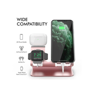 کیفیت پایه استند شارژ آها استایل AhaStyle ST05 3in1 Aluminium Stand for Smart Phone/Apple Watch/Airpods