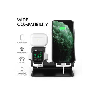 پایه استند شارژ آها استایل AhaStyle ST05 3in1 Aluminium Stand for Smart Phone/Apple Watch/Airpods