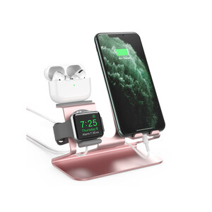 پایه استند شارژ آها استایل AhaStyle ST05 3in1 Aluminium Stand for Smart Phone/Apple Watch/Airpods
