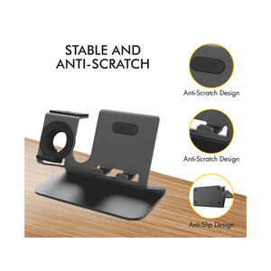 پایه استند شارژ آها استایل AhaStyle ST05 3in1 Aluminium Stand for Smart Phone/Apple Watch/Airpods