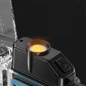 کیفیت چراغ قوه جیبی فندک دار شارژی اسمایلینگ شارکچراغ قوه جیبی فندک دار شارژی اسمایلینگ شارک
