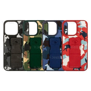 قاب چرمی طرح ارتشی آیفون 13 پرو مکس پولو  Polo Apple iPhone 13 Pro Max Army Leather Case